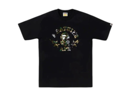BAPE 1st Camo Crazy Sta College Tee Black