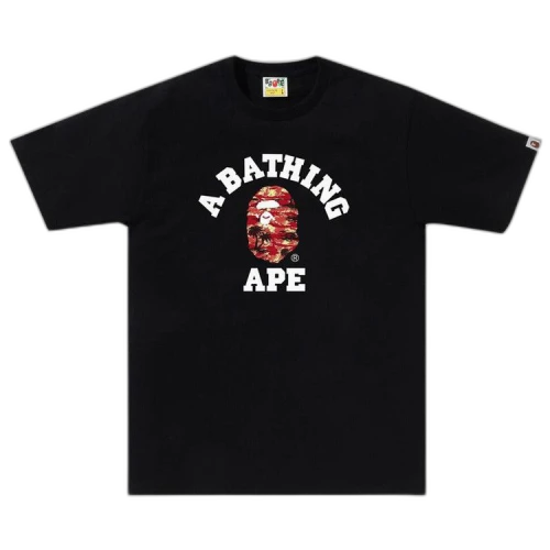 BAPE Palm Tree Camo College Tee 'Black/Red'