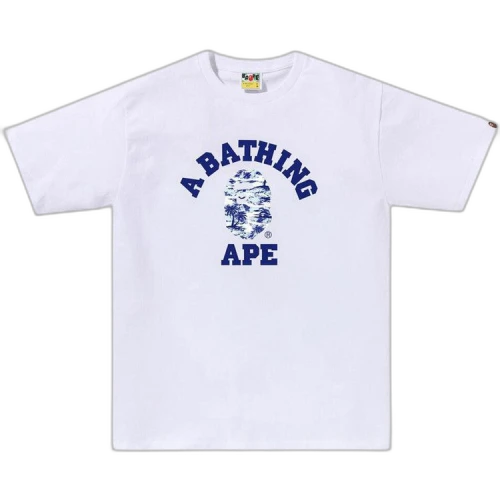 BAPE Palm Tree Camo College Tee 'White/Blue'