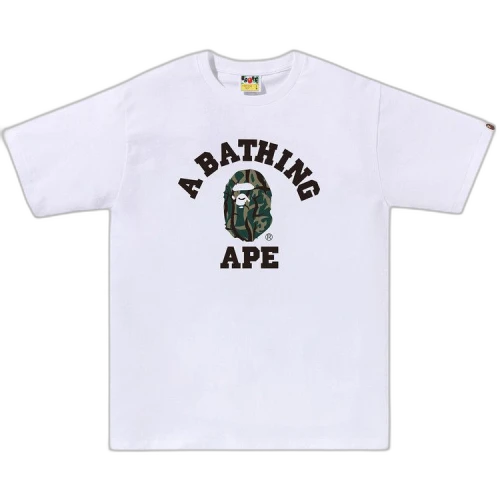 BAPE Trial Camo College Tee 'White/Green'