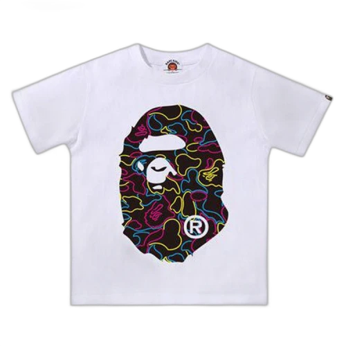 BAPE Neon Camo Big Ape Head Tee 'White'