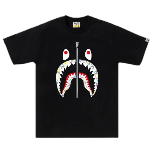 BAPE Neon Camo Shark Tee 'Black'