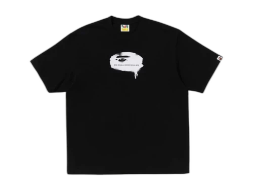 BAPE Graffiti Ape Head Logo Relaxed Fit Tee Black