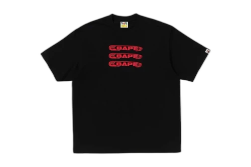 BAPE Pin Logo Relaxed Fit Tee Black