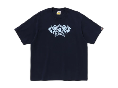BAPE College Logo Relaxed Fit Tee Navy