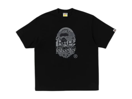 BAPE Multi Logo Ape Head Relaxed Fit Tee Black