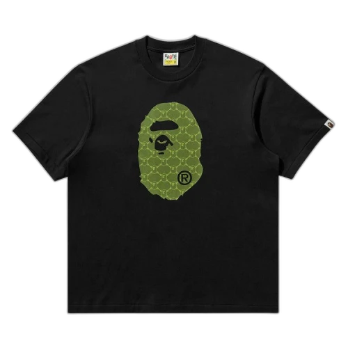 BAPE College Monogram Ape Head Relaxed Fit Tee 'Black'