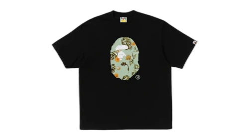 BAPE Vacation Pattern Ape Head Relaxed Fit Tee Gray