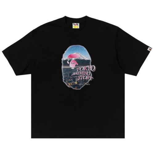 BAPE Cityscape Ape Head Relaxed Fit Tee 'Black'