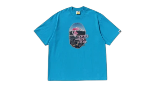 BAPE Cityscape Ape Head Relaxed Fit Tee Blue