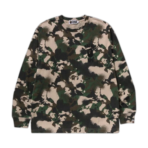 BAPE Map Camo Relaxed Fit Long-Sleeve Tee 'Green'