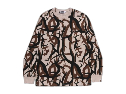 BAPE Trial Camo One Point L/S Tee Beige