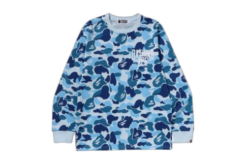 BAPE ABC Camo NYC One Point L/S Tee Blue