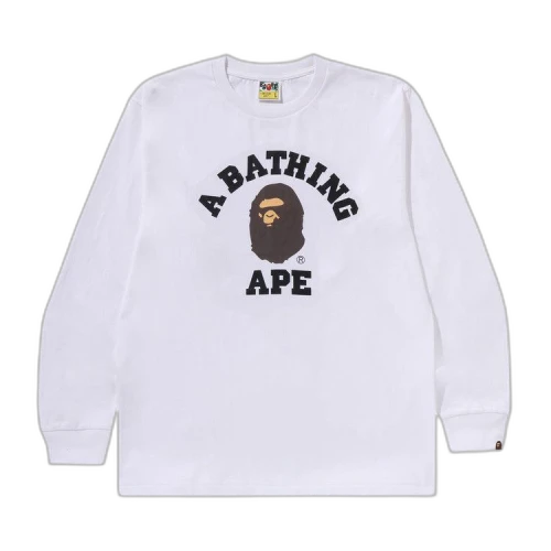 BAPE College Long-Sleeve Tee 'White'