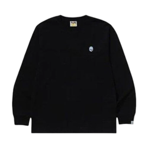 BAPE ABC Camo One Point Long-Sleeve Tee 'Black/Blue'