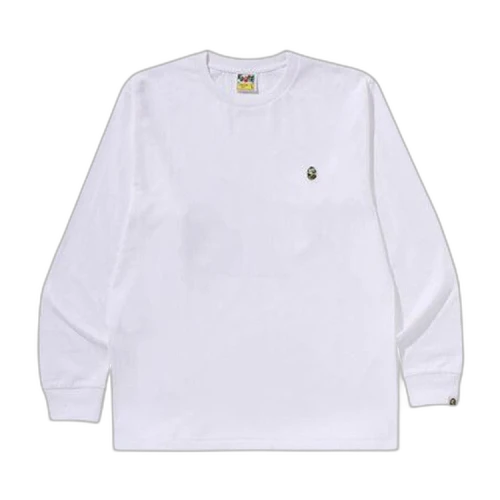 BAPE ABC Camo One Point Long-Sleeve Tee 'White/Blue'