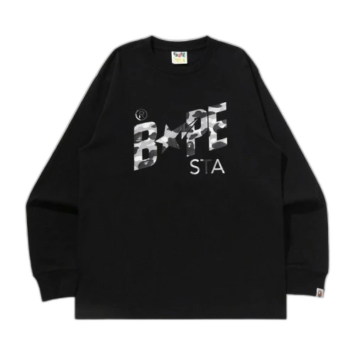 BAPE 1st Camo Sta Long-Sleeve Tee 'Black/Grey'
