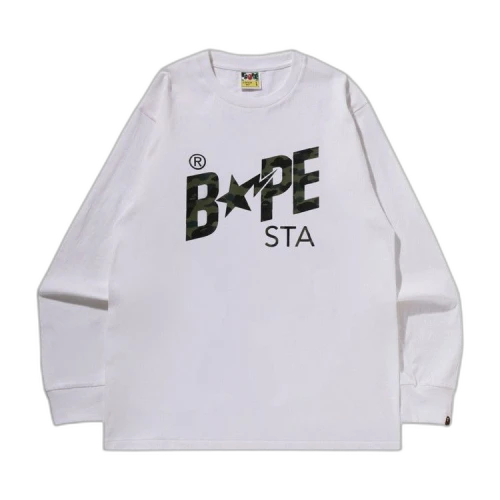 BAPE 1st Camo Sta Long-Sleeve Tee 'White/Green'