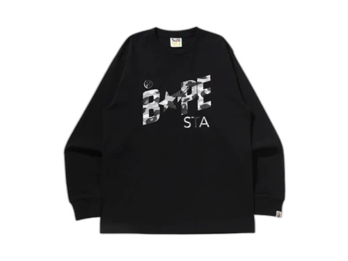 BAPE 1st Camo Sta L/S Tee Black/Grey