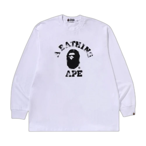BAPE College Relaxed Fit Long-Sleeve Tee 'White'