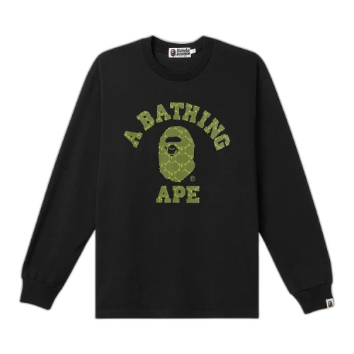 BAPE College Monogram College Relaxed Fit Long-Sleeve Tee 'Black'