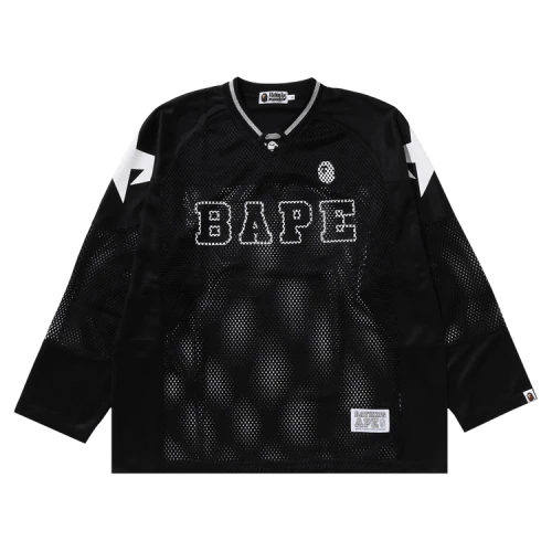 BAPE Line Camo Multilogo Relaxed Fit Football Jersey 'Black'