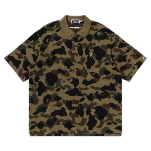 BAPE 1st Camo Jacquard Relax Fit Polo Shirt 'Green'