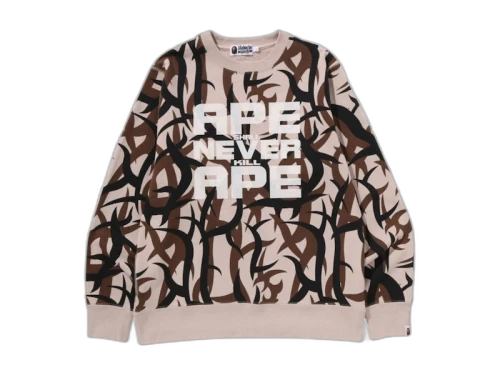 BAPE Trial Camo Crewneck Sweatshirt Beige