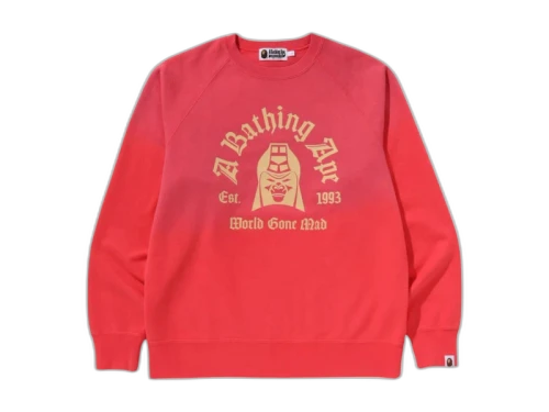 BAPE Washed Effect Sweatshirt Red