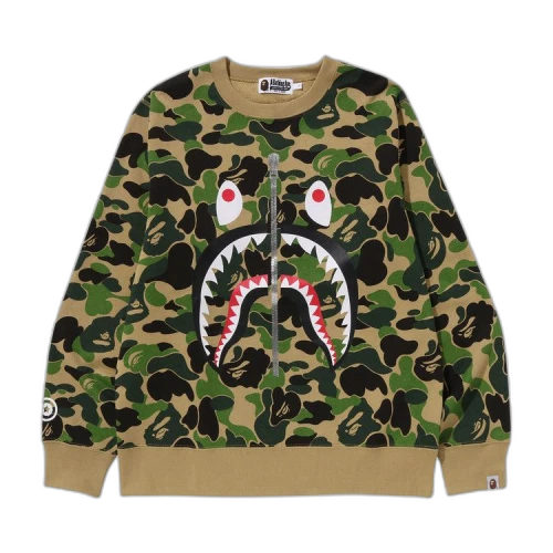 BAPE ABC Camo Shark Crewneck Sweatshirt 'Green'