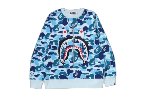 BAPE ABC Camo Shark Crewneck Sweatshirt Blue