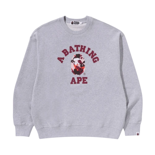 BAPE Map Camo College Relax Fit Crewneck Sweatshirt 'Grey'