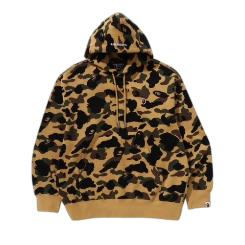 BAPE 1st Camo Jacquard One Point Relaxed Fit Pullover Hoodie 'Yellow'