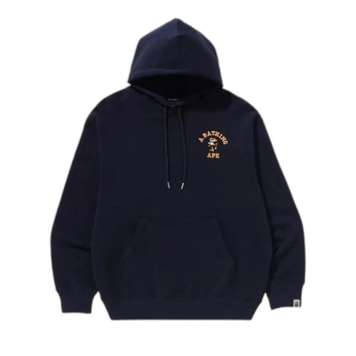 BAPE 1st Camo College Logo Relaxed Fit Pullover Hoodie 'Navy'