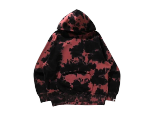 BAPE Destroyed Bleach Logo Relaxed Fit Pullover Hoodie Black