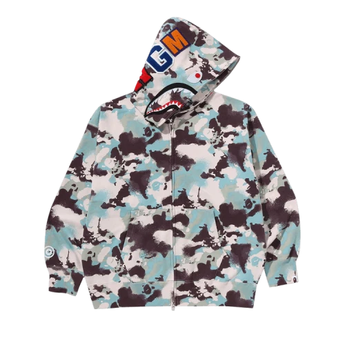 BAPE Map Camo Shark Relaxed Fit Full Zip Hoodie 'Multicolor'