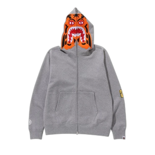 BAPE Tiger Full Zip Hoodie 'Grey'