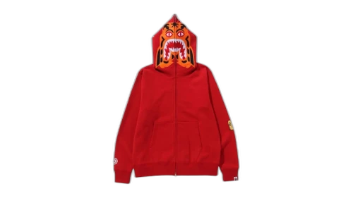 BAPE Tiger Full Zip Hoodie Red