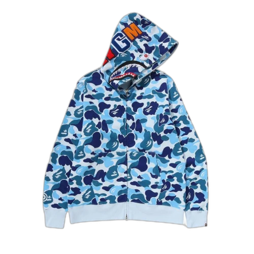 BAPE ABC Camo Crystal Stone Shark Full Zip Hoodie 'Blue'