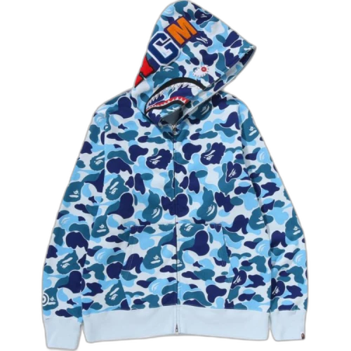 BAPE ABC Camo Crystal Stone Shark Full Zip Hoodie Blue