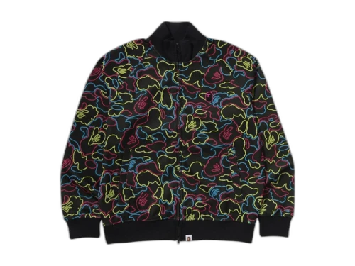 BAPE Neon Camo Jacquard Track Jacket Black