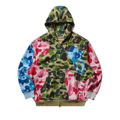 BAPE ABC Camo Patchwork Relaxed Fit Zip Hoodie 'Multicolor'