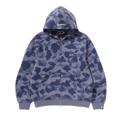 BAPE 1st Camo Heavy Wash Cropped Fit Zip Hoodie 'Charcoal'