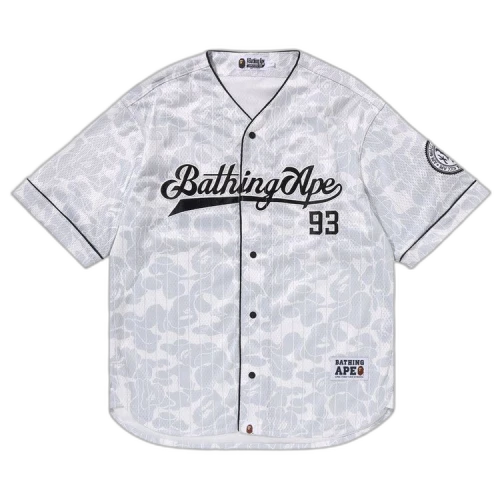 BAPE Camo Stripe Baseball Shirt 'Grey'