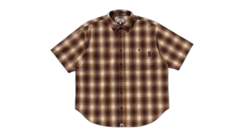 BAPE Ombre Check Relaxed Fit S/S Shirt Navy