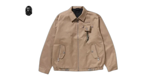 BAPE Black Ornament Airpod Harrington Jacket Beige