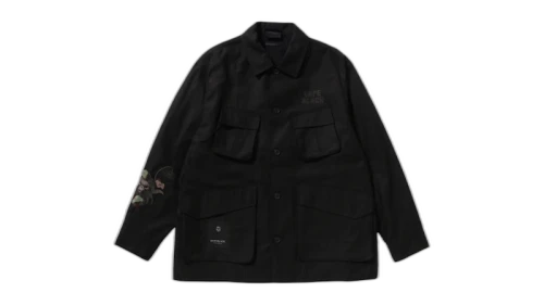 BAPE Black Cross Stitched Army Shirt Beige