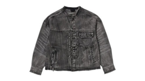 BAPE Black Paisley Patch Collarless Jacket Blue