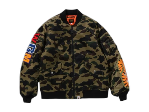 BAPE 1st Camo Shark MA-1 Jacket Green