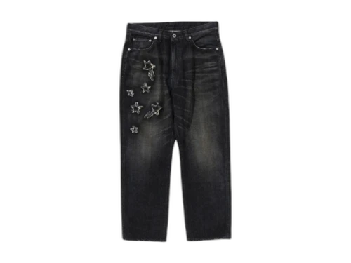 BAPE Sta Patch Work Loose Fit Denim Pants Black